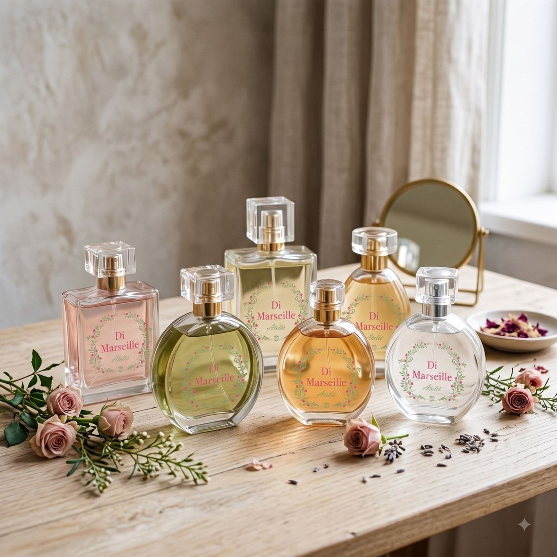 Linha de perfumes de ambiente Di Marseille Ateliê